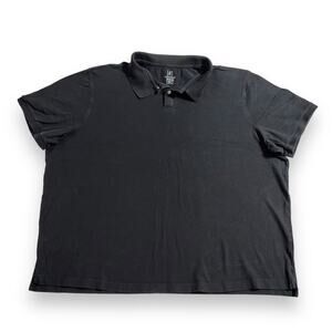 George Mens Polo T Shirt Top Collared Pullover Short Sleeve Black 3XL